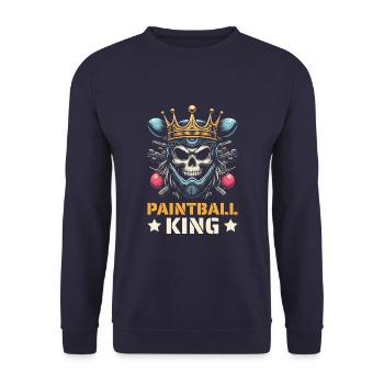 Paintball Schädel Paintball King - Unisex Pullover - Navy - Vorne - Alina (178cm) & Michal (187cm)