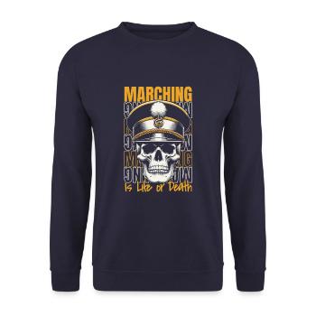 Fan Driving Procession Spielmannszug Skull - Unisex Sweatshirt - navy - Front - Alina (178cm) & Michal (187cm)