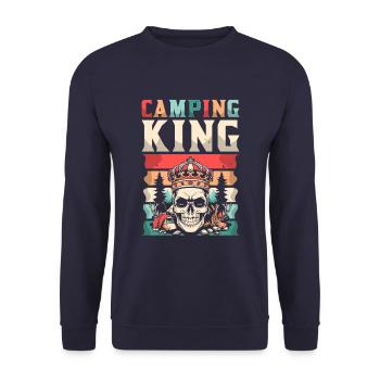 Tent Camping Camping Camping King - Unisex Sweatshirt - navy - Front - Alina (178cm) & Michal (187cm)