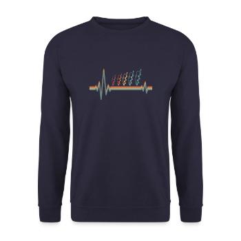 Pêche sur glace Pêche sur glace Ekg Heartbeat - Sweat-shirt Unisexe - marine - Devant - Alina (178cm) & Michal (187cm)