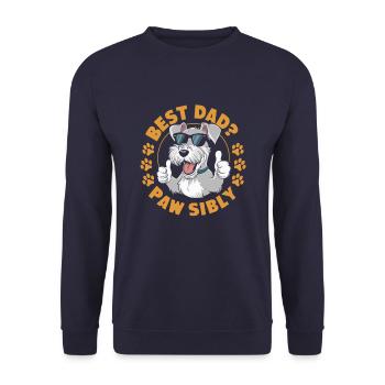 Schnauzer Vater Best Dad Pawsibly - Unisex Pullover - Navy - Vorne - Alina (178cm) & Michal (187cm)