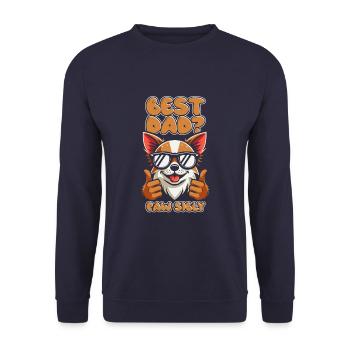 Chihuahua Father Best Dad Pawsibly - Unisex Sweatshirt - navy - Front - Alina (178cm) & Michal (187cm)