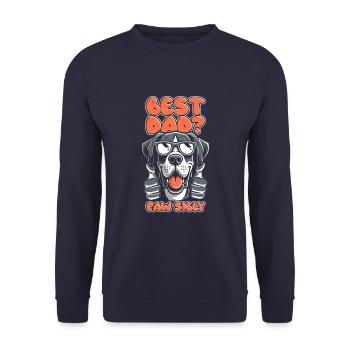Deutsche Dogge Vater Best Dad Pawsibly - Unisex Pullover - Navy - Vorne - Alina (178cm) & Michal (187cm)