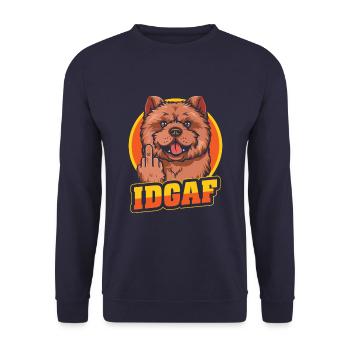 Chow Chow Idgaf - Unisex Pullover - Navy - Vorne - Alina (178cm) & Michal (187cm)
