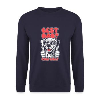 Dalmatiner Vater Best Dad Pawsibly - Unisex Pullover - Navy - Vorne - Alina (178cm) & Michal (187cm)