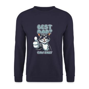 Katze Vater Best Dad Pawsibly - Unisex Pullover - Navy - Vorne - Alina (178cm) & Michal (187cm)