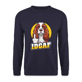 Cocker Spaniel Idgaf - Sweat-shirt Unisexe - marine - Devant - Alina (178cm) & Michal (187cm)