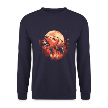 Hurlement de la lune du Labrador - Sweat-shirt Unisexe - marine - Devant - Alina (178cm) & Michal (187cm)