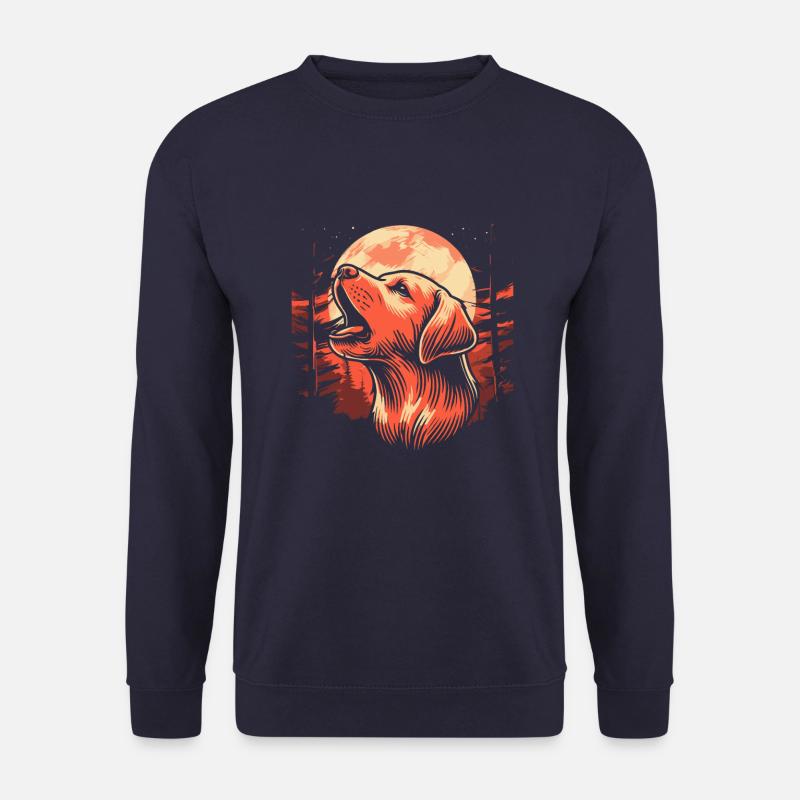 Labrador Moon Howling - Unisex Sweatshirt - navy
