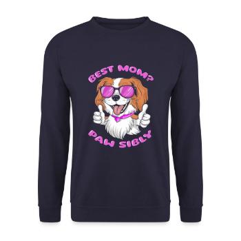 Roi Charles Cavalier Mère Meilleure Maman Pawsibly - Sweat-shirt Unisexe - marine - Devant - Alina (178cm) & Michal (187cm)