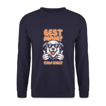 Old English Shepherd Bobtail Mother - Unisex Sweatshirt - navy - Front - Alina (178cm) & Michal (187cm)