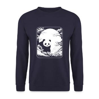 Panda géant Panda Ours Japon Cerisier Fleur Lune - Sweat-shirt Unisexe - marine - Devant - Alina (178cm) & Michal (187cm)