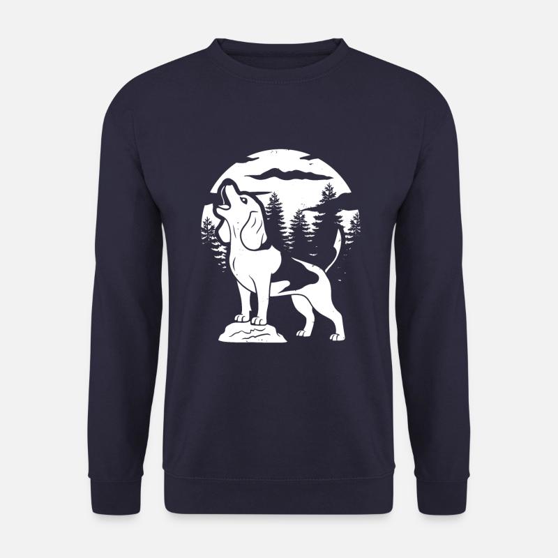 Beagle Moon Howling - Unisex Sweatshirt - navy