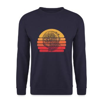 Deutsche Dogge Moon Phases - Unisex Pullover - Navy - Vorne - Alina (178cm) & Michal (187cm)