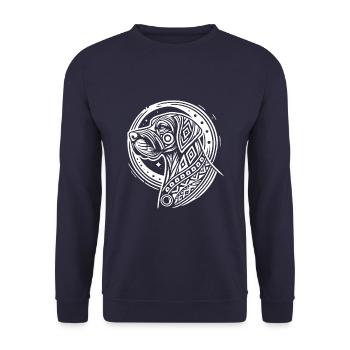 Deutsche Dogge Moon Phases - Unisex Pullover - Navy - Vorne - Alina (178cm) & Michal (187cm)
