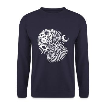 Dalmatian Moon Phases - Unisex Sweatshirt - navy - Front - Alina (178cm) & Michal (187cm)