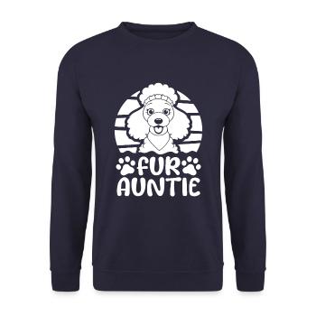 Pudel Hundetante Fur Auntie - Unisex Pullover - Navy - Vorne - Alina (178cm) & Michal (187cm)