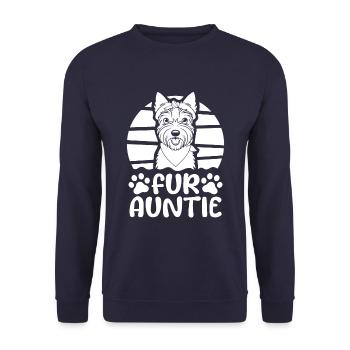 Wheaten Terrier Dog Auntie For Auntie - Unisex Sweatshirt - navy - Front - Alina (178cm) & Michal (187cm)