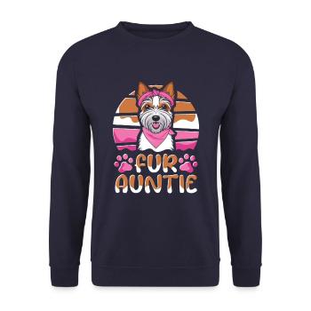 Wheaten Terrier Dog Auntie For Auntie - Unisex Sweatshirt - navy - Front - Alina (178cm) & Michal (187cm)