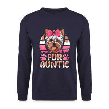 Yorkshire Terrier Chien Tante Pour Tante - Sweat-shirt Unisexe - marine - Devant - Alina (178cm) & Michal (187cm)