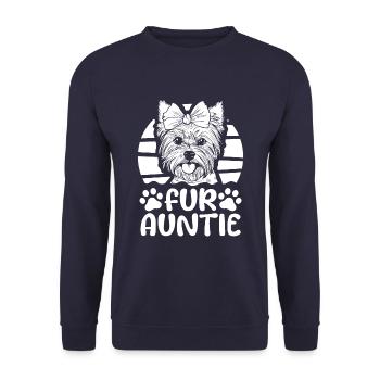 Yorkshire Terrier Chien Tante Pour Tante - Sweat-shirt Unisexe - marine - Devant - Alina (178cm) & Michal (187cm)