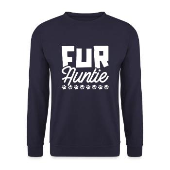 Katze Katzentante Fur Auntie - Unisex Pullover - Navy - Vorne - Alina (178cm) & Michal (187cm)