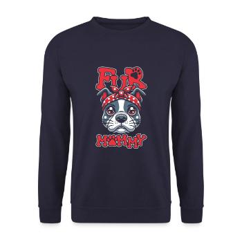 American Bully Maman Chien Maman Pour Maman - Sweat-shirt Unisexe - marine - Devant - Alina (178cm) & Michal (187cm)