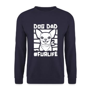 Chihuahua chien papa fourrure vie - Sweat-shirt Unisexe - marine - Devant - Alina (178cm) & Michal (187cm)