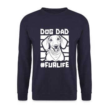 Dackel Dachshund Dog Dad Fur Life - Unisex Pullover - Navy - Vorne - Alina (178cm) & Michal (187cm)