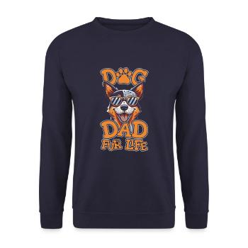 Chien de bétail australien Père Chien Papa Pour la vie - Sweat-shirt Unisexe - marine - Devant - Alina (178cm) & Michal (187cm)