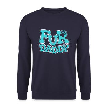 Hund Vierbeiner Hundepapa Fur Daddy - Unisex Pullover - Navy - Vorne - Alina (178cm) & Michal (187cm)