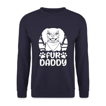 King Charles Cavalier Dog Dad For Daddy - Unisex Sweatshirt - navy - Front - Alina (178cm) & Michal (187cm)