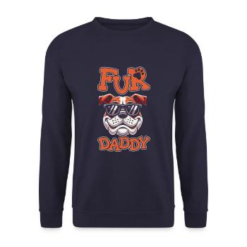 Bulldog Father Dog Dad For Daddy - Unisex Sweatshirt - navy - Front - Alina (178cm) & Michal (187cm)