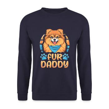 Poméranien Père Chien Papa Pour Papa - Sweat-shirt Unisexe - marine - Devant - Alina (178cm) & Michal (187cm)