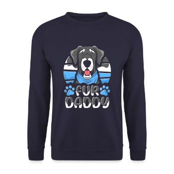 Deutsche Dogge Vater Hundepapa Fur Daddy - Unisex Pullover - Navy - Vorne - Alina (178cm) & Michal (187cm)