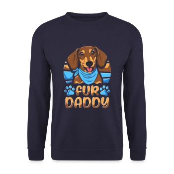 Teckel Teckel Père Chien Papa Pour Papa - Sweat-shirt Unisexe - marine - Devant - Alina (178cm) & Michal (187cm)