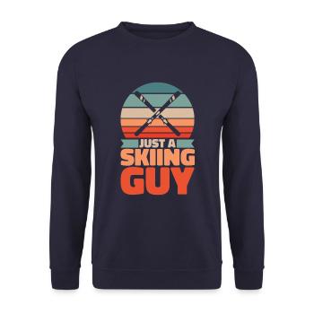 Skiing Après Ski Just A Skiing Guy - Unisex Sweatshirt - navy - Front - Alina (178cm) & Michal (187cm)