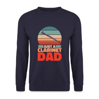 Klarinette Klarinettist Vater - Unisex Pullover - Navy - Vorne - Alina (178cm) & Michal (187cm)