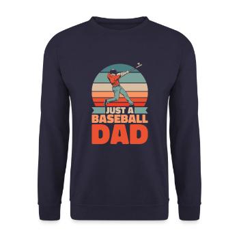Baseball Vater Just A Baseball Dad - Unisex Pullover - Navy - Vorne - Alina (178cm) & Michal (187cm)