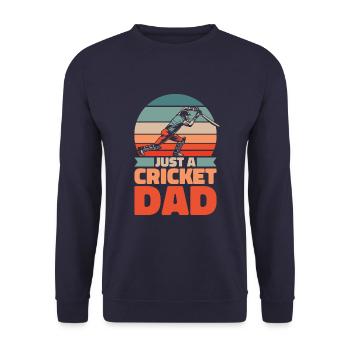 Cricket Father Just A Cricket Dad - Unisex Sweatshirt - navy - Front - Alina (178cm) & Michal (187cm)