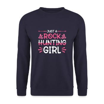 Géologue Collectionneur de pierres Juste une fille chasseuse de roches - Sweat-shirt Unisexe - marine - Devant - Alina (178cm) & Michal (187cm)