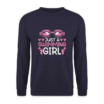 Nageuse Juste Une Fille Nageuse - Sweat-shirt Unisexe - marine - Devant - Alina (178cm) & Michal (187cm)