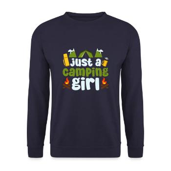 Tent Camping Camping Just A Camping Girl - Unisex Sweatshirt - navy - Front - Alina (178cm) & Michal (187cm)