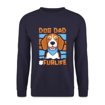 Beagle Vater Dog Dad Fur Life - Unisex Pullover - Navy - Vorne - Alina (178cm) & Michal (187cm)