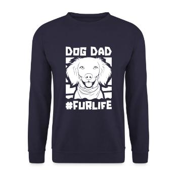 Brittany Spaniel Dog Dad For Life - Unisex Sweatshirt - navy - Front - Alina (178cm) & Michal (187cm)