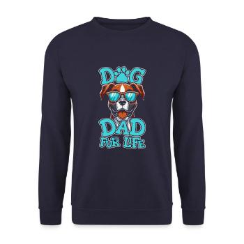Chien Boxer Allemand Boxer Chien Papa Pour La Vie - Sweat-shirt Unisexe - marine - Devant - Alina (178cm) & Michal (187cm)
