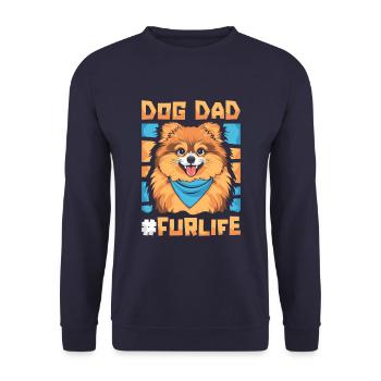 Pomeranian Vater Dog Dad Fur Life - Unisex Pullover - Navy - Vorne - Alina (178cm) & Michal (187cm)