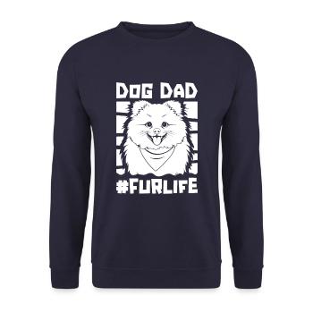 Pomeranian Dog Dad Fur Life - Unisex Pullover - Navy - Vorne - Alina (178cm) & Michal (187cm)