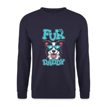Border Collie Chien Papa Pour Papa - Sweat-shirt Unisexe - marine - Devant - Alina (178cm) & Michal (187cm)
