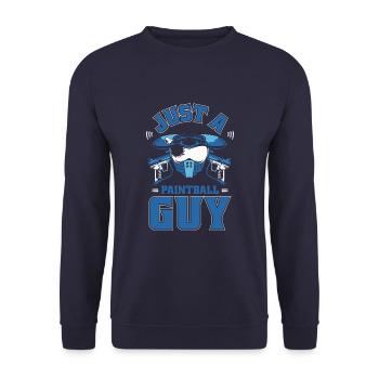 Paintball Just A Paintball Guy - Unisex Pullover - Navy - Vorne - Alina (178cm) & Michal (187cm)